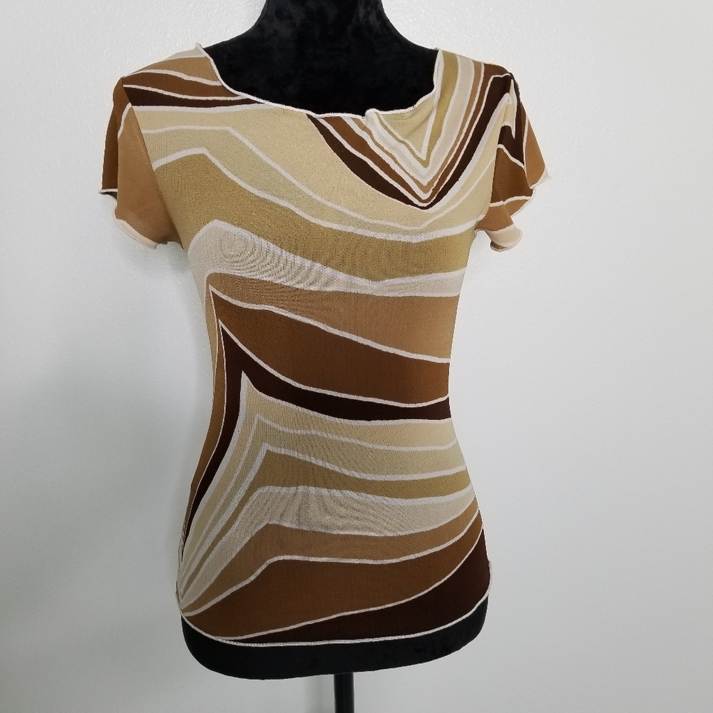 Earthy Neutral Tones Short Sleeve Top
